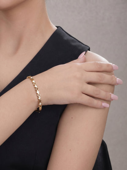 Golden Geo Link Kada Bracelet