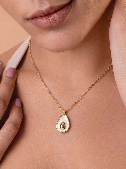 Golden Aura Teardrop Pendant Necklace