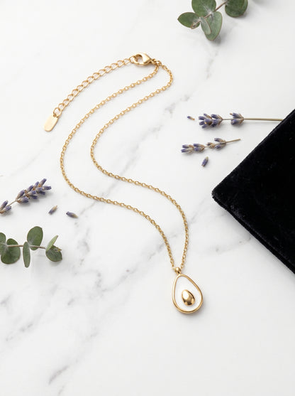 Golden Aura Teardrop Pendant Necklace