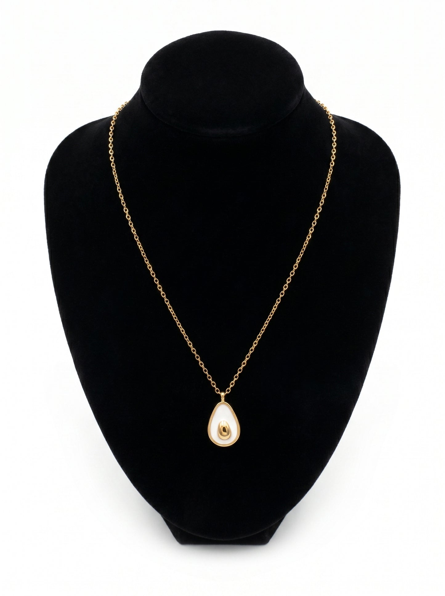 Golden Aura Teardrop Pendant Necklace