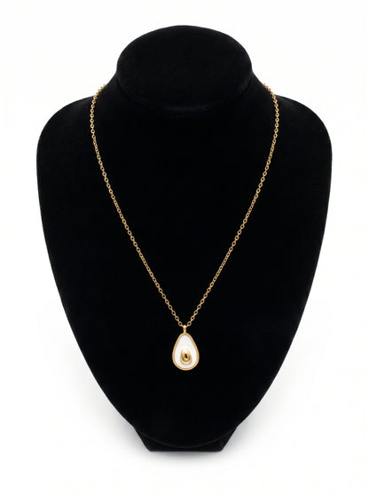 Golden Aura Teardrop Pendant Necklace