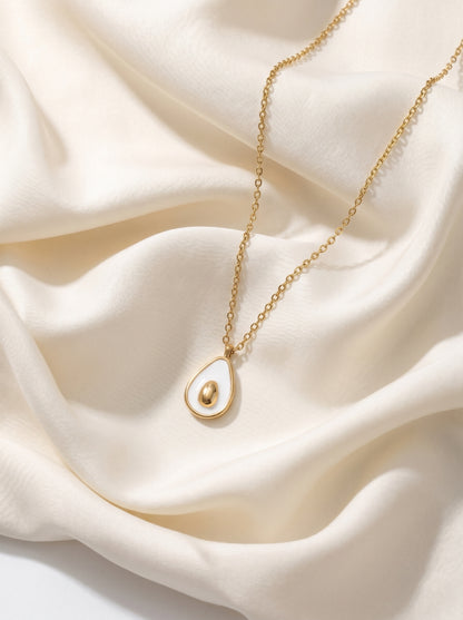 Golden Aura Teardrop Pendant Necklace