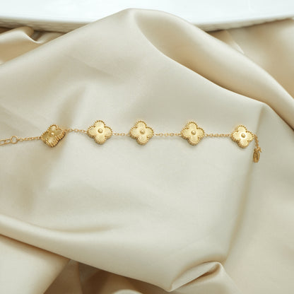 Golden Grace Layered Necklace + Sunlit Blossom Charm Bracelet Combo