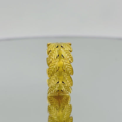 Leaf Stack Adjustable Ring Gold Plated