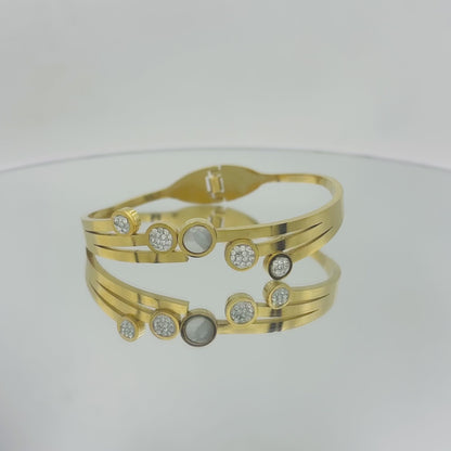 Jackstone Diamond Bracelet Kada 18k Gold Plated, Waterproof and Anti-Tarnish