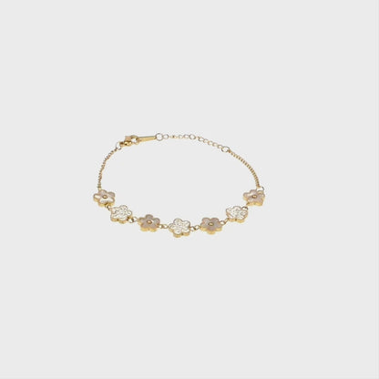 VanCleef Inspired Pearl Bracelet Gold Plated, Waterproof and Anti-Tarnish - 8 inches