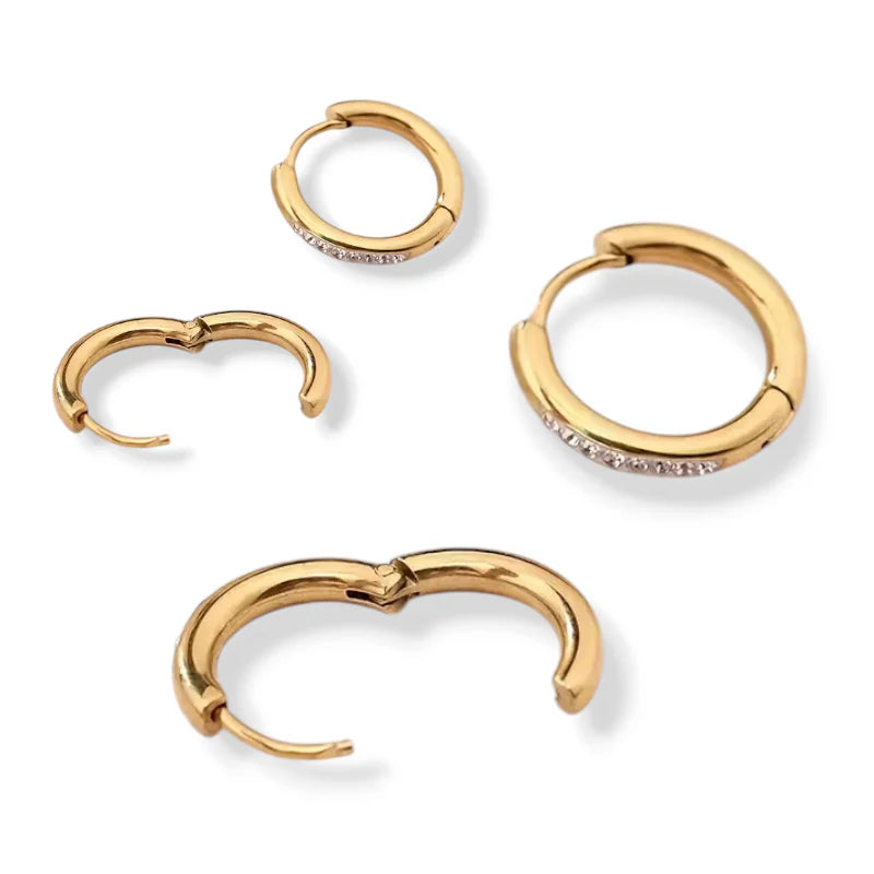 Diamond Necklace + 2 x Pair of Diamond Hoops Combo
