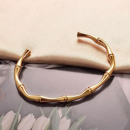 Imperial Diamond Necklace + Bamboo Kada Bracelet Combo