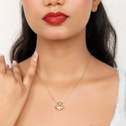 Imperial Diamond Necklace + Bamboo Kada Bracelet Combo
