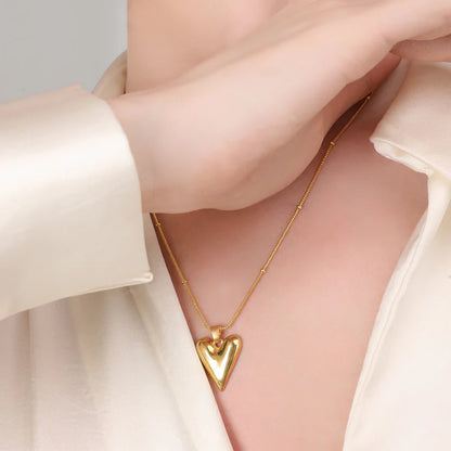 Heart Vintage Necklace + Vintage Long Heart Earring Combo