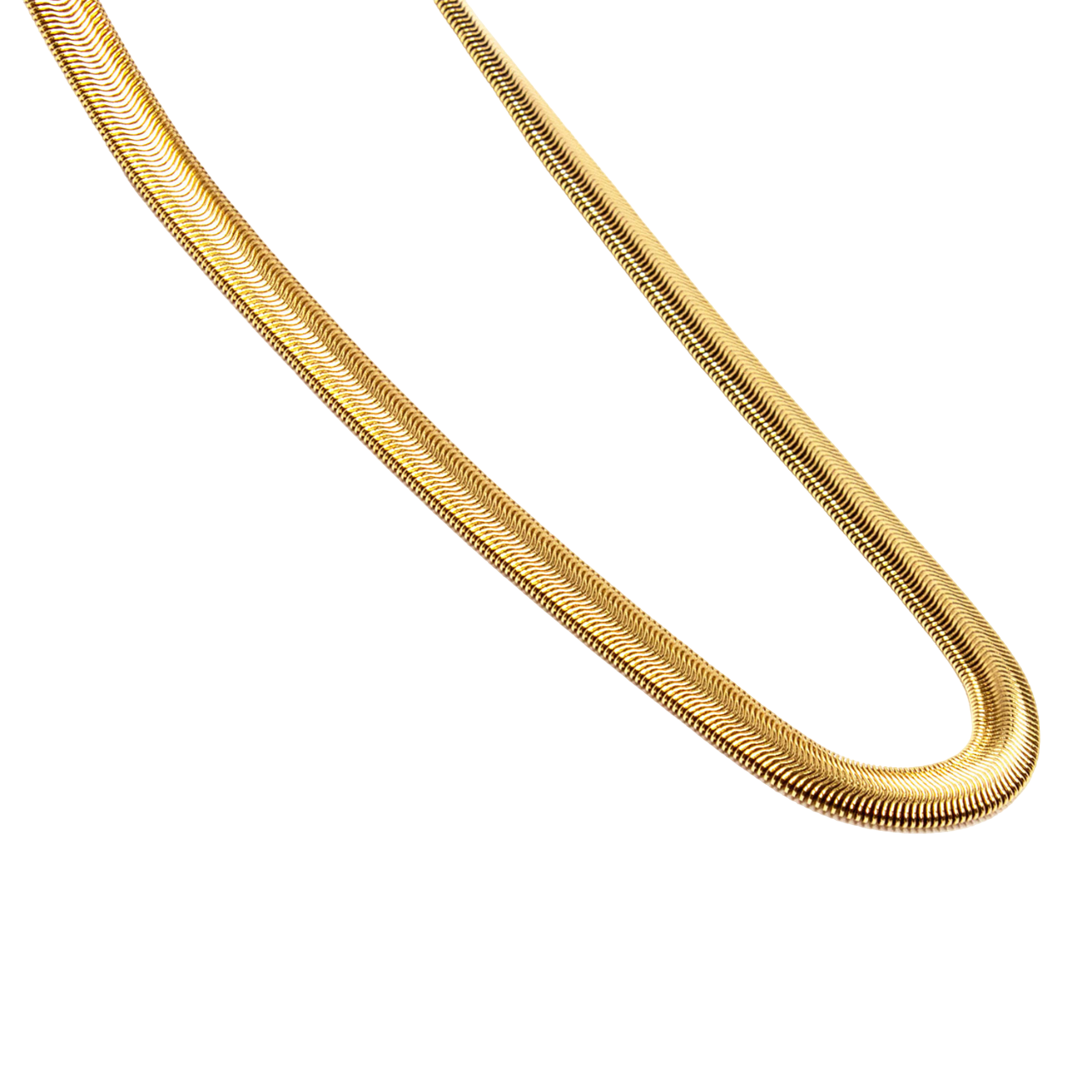 Herringbone Snake Chain 4mm 18K Gold Plated, Waterproof, Anti-Tarnish