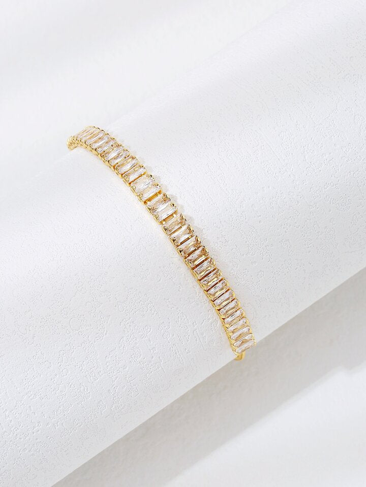 Quinn Tennis Diamond Bracelet Gold Plated 7 inches