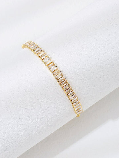 Quinn Tennis Diamond Bracelet Gold Plated 7 inches