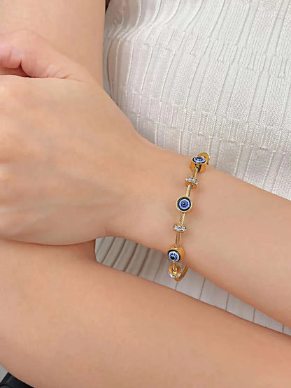 Evil Eye Star Charm Necklace + Evil Eye Kada Bracelet Combo
