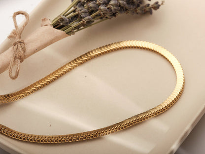Centipede Snake Chain 18K Gold Plated, Waterproof, Anti-Tarnish 21 inches