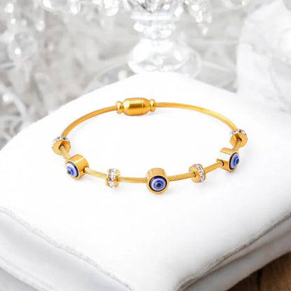 Evil Eye Star Charm Necklace + Evil Eye Kada Bracelet Combo