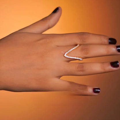 Diamond Necklace + Classic V Ring Combo