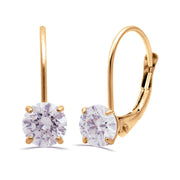 Solitaire Earrings 0.5mm Gold Plated, Waterproof and Anti-Tarnish