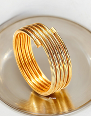 Spiral Viper Bracelet Gold Plated, Anti-Tarnish and Waterproof