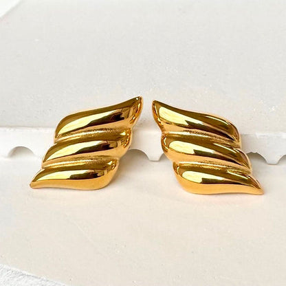 Glide Wings Earrings Gold Plated, Waterproof and Anti-Tarnish