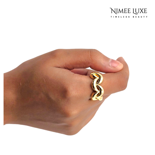 Wavy Adjustable Ring 18K Gold Plated AR7