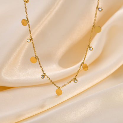 Columbia Diamond Charm Necklace 18k Gold Plated, Waterproof and Anti-Tarnish
