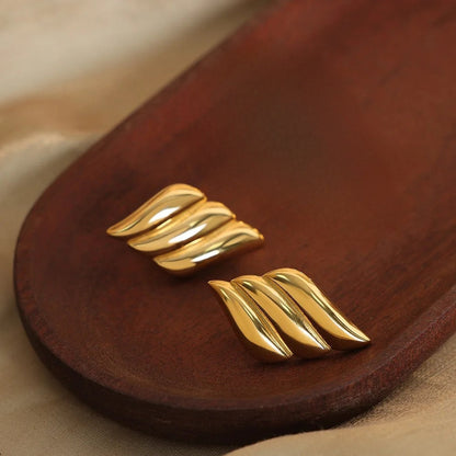 Glide Wings Earrings Gold Plated, Waterproof and Anti-Tarnish