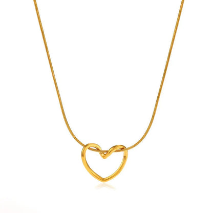 Knot Heart Necklace + Long Hammered Heart Earring Combo