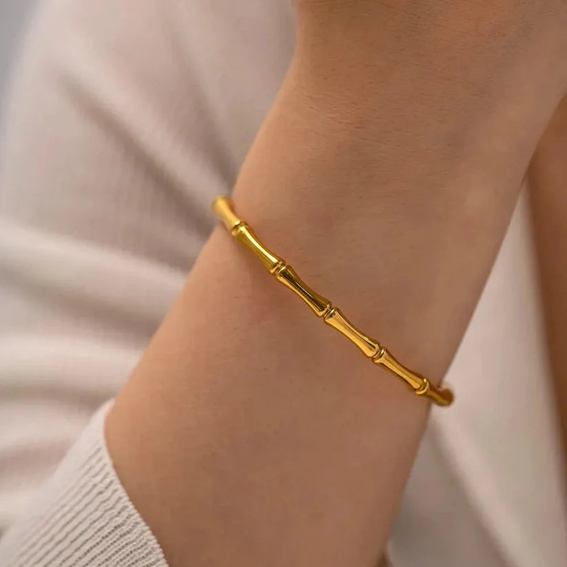 Imperial Diamond Necklace + Bamboo Kada Bracelet Combo