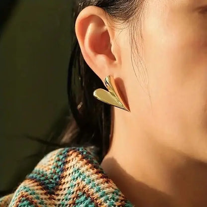 Heart Vintage Necklace + Vintage Long Heart Earring Combo