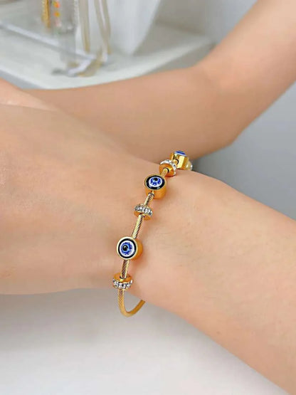 Evil Eye Star Charm Necklace + Evil Eye Kada Bracelet Combo