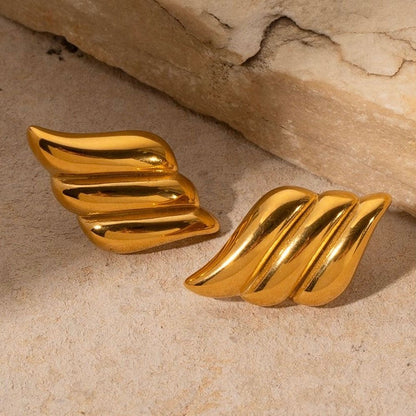 Glide Wings Earrings Gold Plated, Waterproof and Anti-Tarnish
