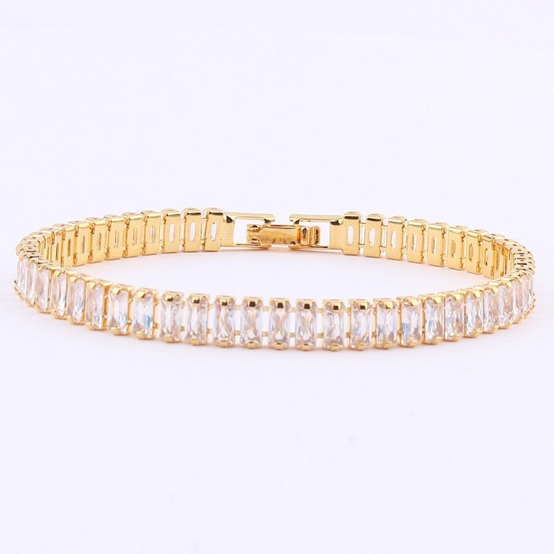 Quinn Tennis Diamond Bracelet Gold Plated 7 inches