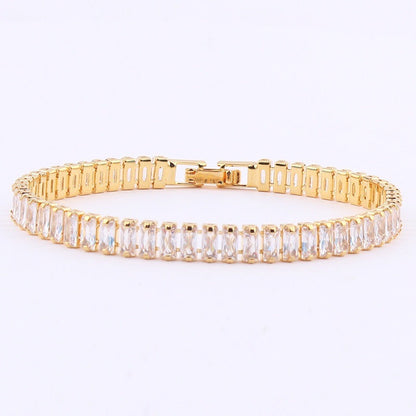 Quinn Tennis Diamond Bracelet Gold Plated 7 inches