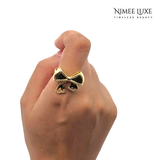 Bow Adjustable Ring 18K Gold Plated AR9