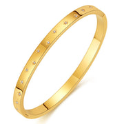 Sparkling Star Bracelet Kada 18K Gold Plated, Waterproof and Anti-Tarnish 6cm diameter