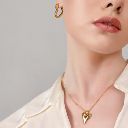 Heart Vintage Necklace + Vintage Long Heart Earring Combo
