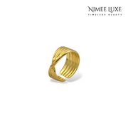 Twisted Band Adjustable Ring Gold Plated AR34