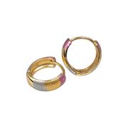 Tricolor Mesh Hoops Earrings 18K Gold Plated, Waterproof and Anti-Tarnish