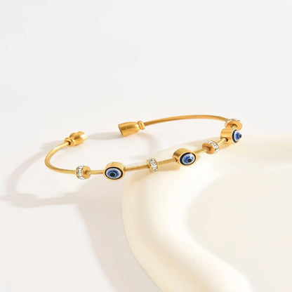 Evil Eye Star Charm Necklace + Evil Eye Kada Bracelet Combo