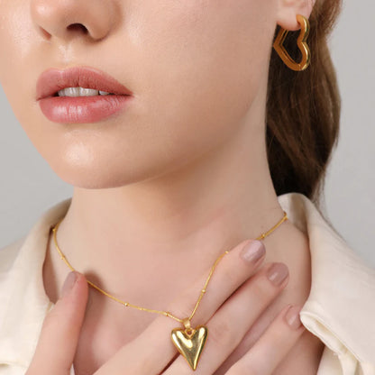 Heart Vintage Necklace + Vintage Long Heart Earring Combo