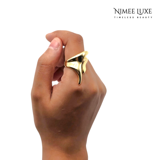 Fin Adjustable Ring 18K Gold Plated AR20