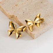 Butterfly Earrings Gold Plated, Waterproof and Anti-Tarnish