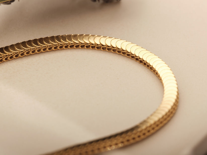 Centipede Snake Chain 18K Gold Plated, Waterproof, Anti-Tarnish 21 inches