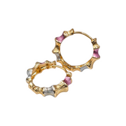 Bamboo Hoops Earrings Gold Plated, Waterproof and Anti-Tarnish