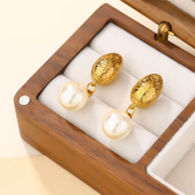 Pearl Dangling Earrings Gold Plated, Waterproof and Anti-Tarnish