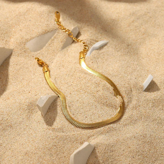 Vintage Snake 2.0 Chain 18K Gold Plated + Diamond Necklace NLCP105G Gold Plated + Solitaire Earrings 0.5mm Gold Plated + Minimalist Unisex Open Bracelet Kada Adjustable Size