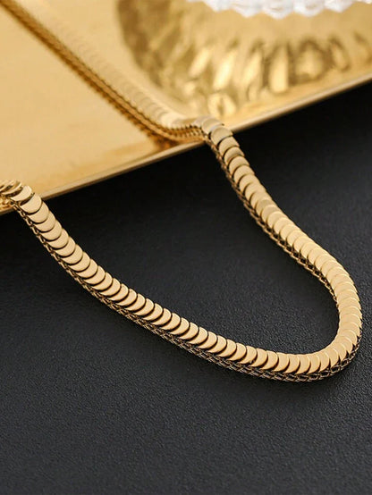 Centipede Snake Chain 18K Gold Plated, Waterproof, Anti-Tarnish 21 inches