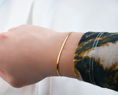 Snake Bracelet Gold Plated, Anti-Tarnish, Waterproof 8.5 inches with Extension & Heart Charm