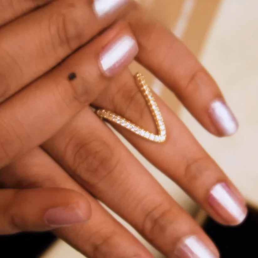 Diamond Necklace + Classic V Ring Combo